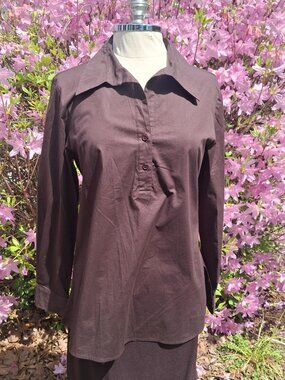 Size Medium Brown DuJour Cotton Blouse